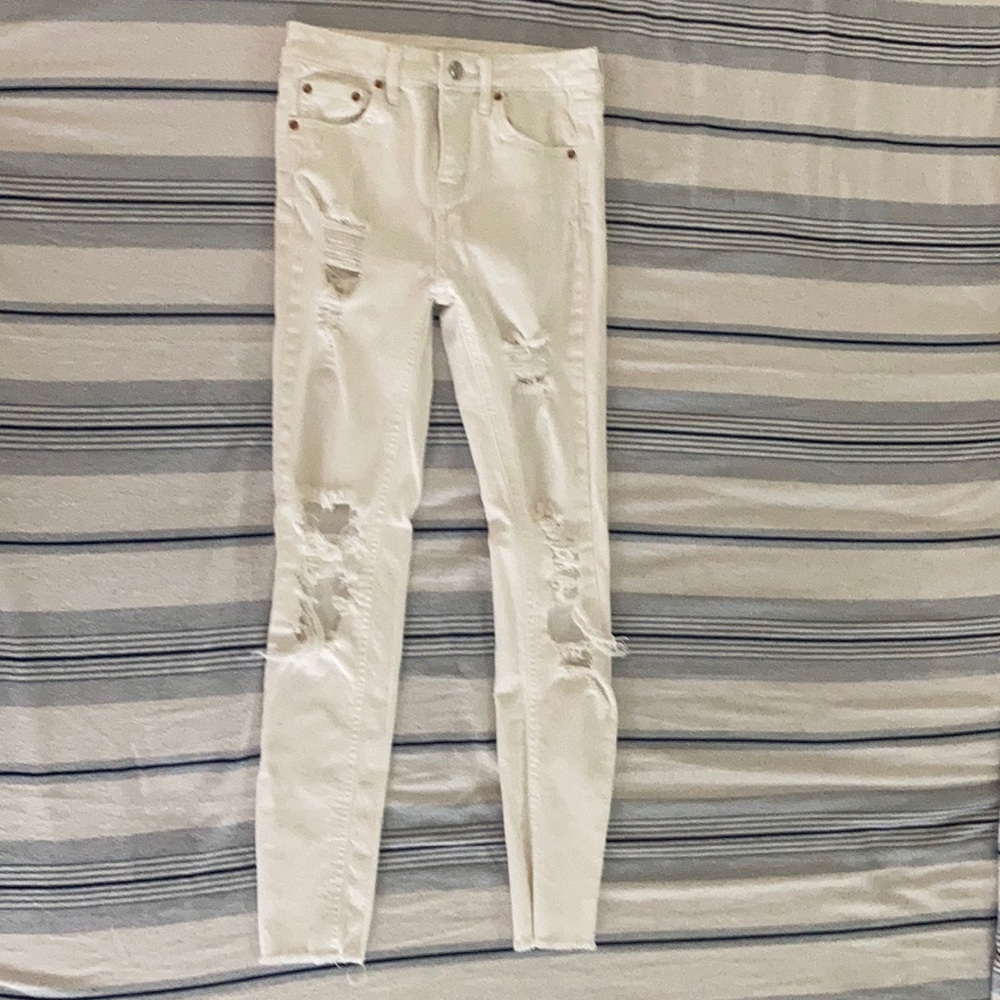 Wild Fable Super Skinny Ripped White Jeans